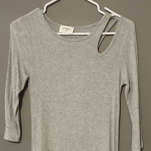 Gray Midi Dress - Size Small - shoulder detail